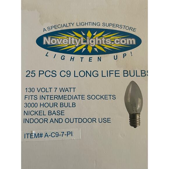 25 Pack of Transparent Pink C9 7 Watt Bulbs - Picture 5 of 5